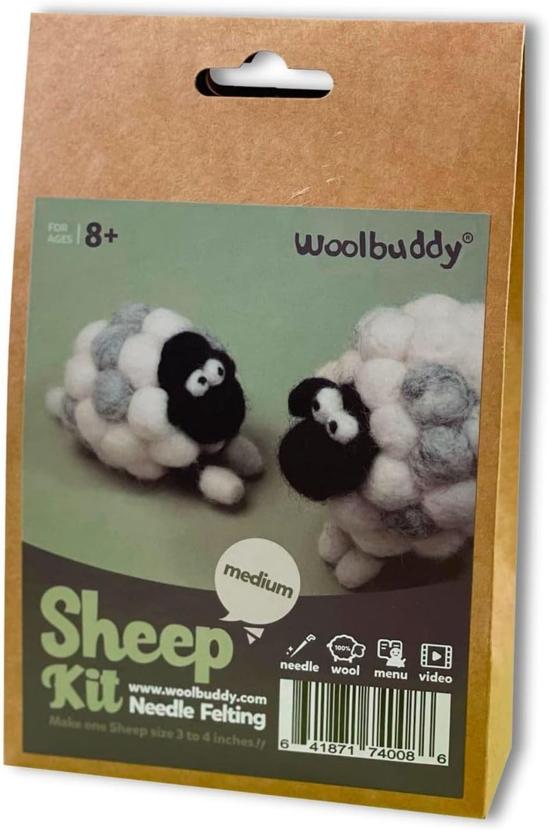 Woolbuddy Needle Felting Kit for Beginners & Adults – DIY Sheep Animal Craft Kit – Complete Starter Set with Wool, Needles & Step-by-Step Instructions - Image 2